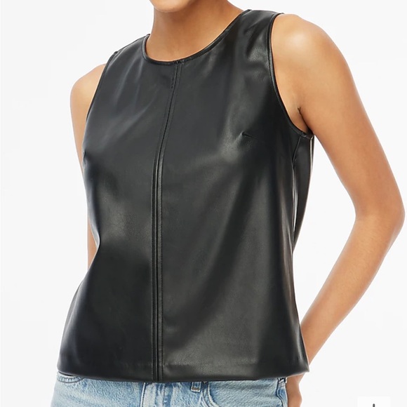 J.Crew Black Faux Leather Shell Womens Size Small NWT $89 - Picture 1 of 6